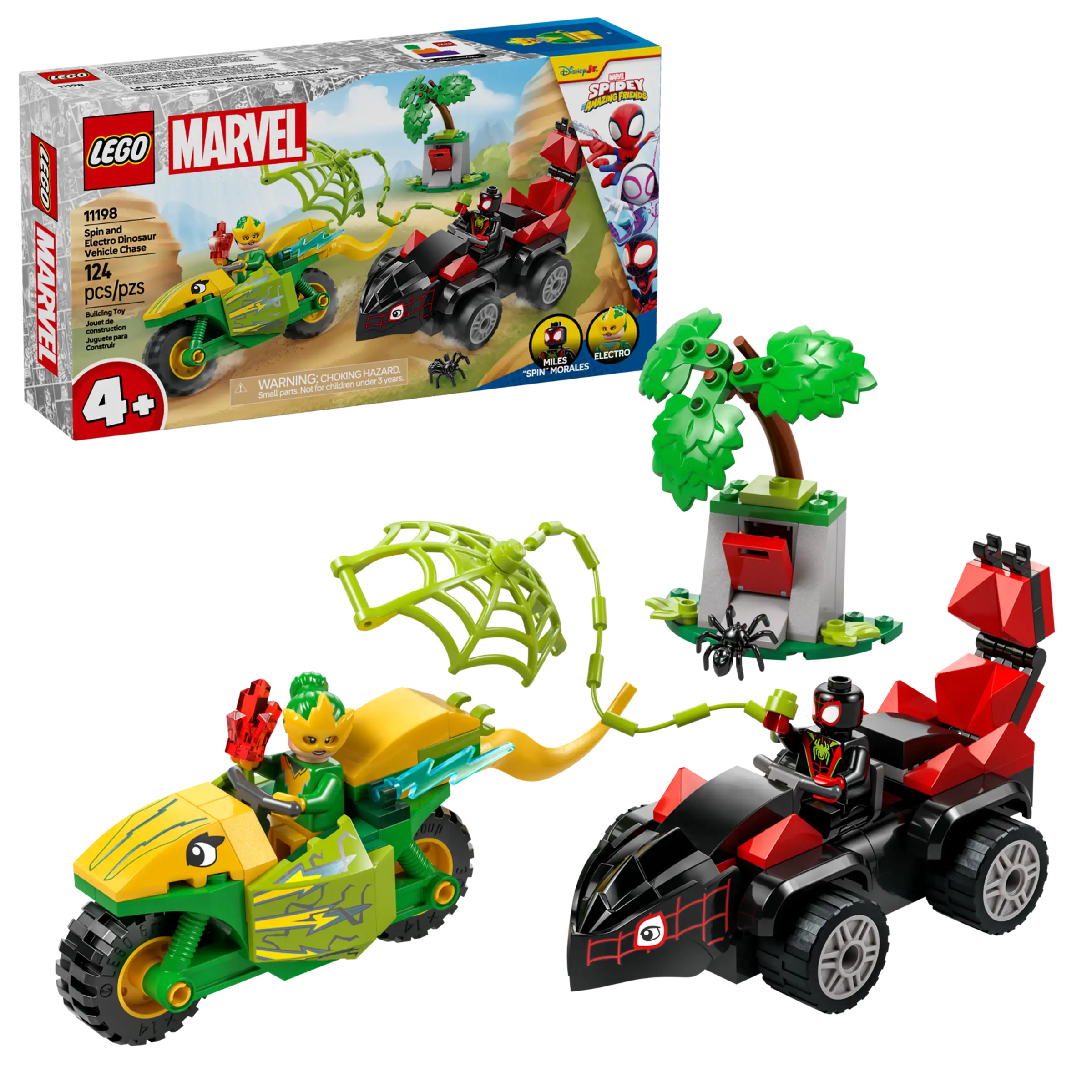 LEGO Marvel 11198 Spin and Electro Dinosaur Vehicle Chase