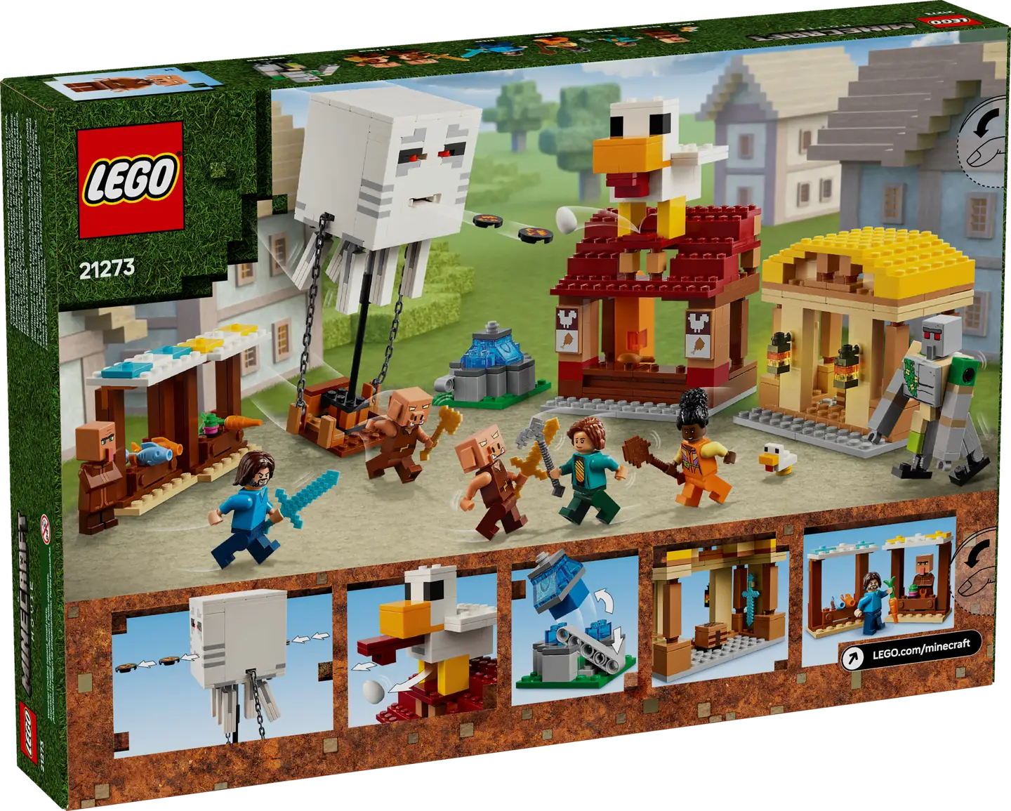 LEGO Minecraft 21273 The Ghast Balloon Village Attack