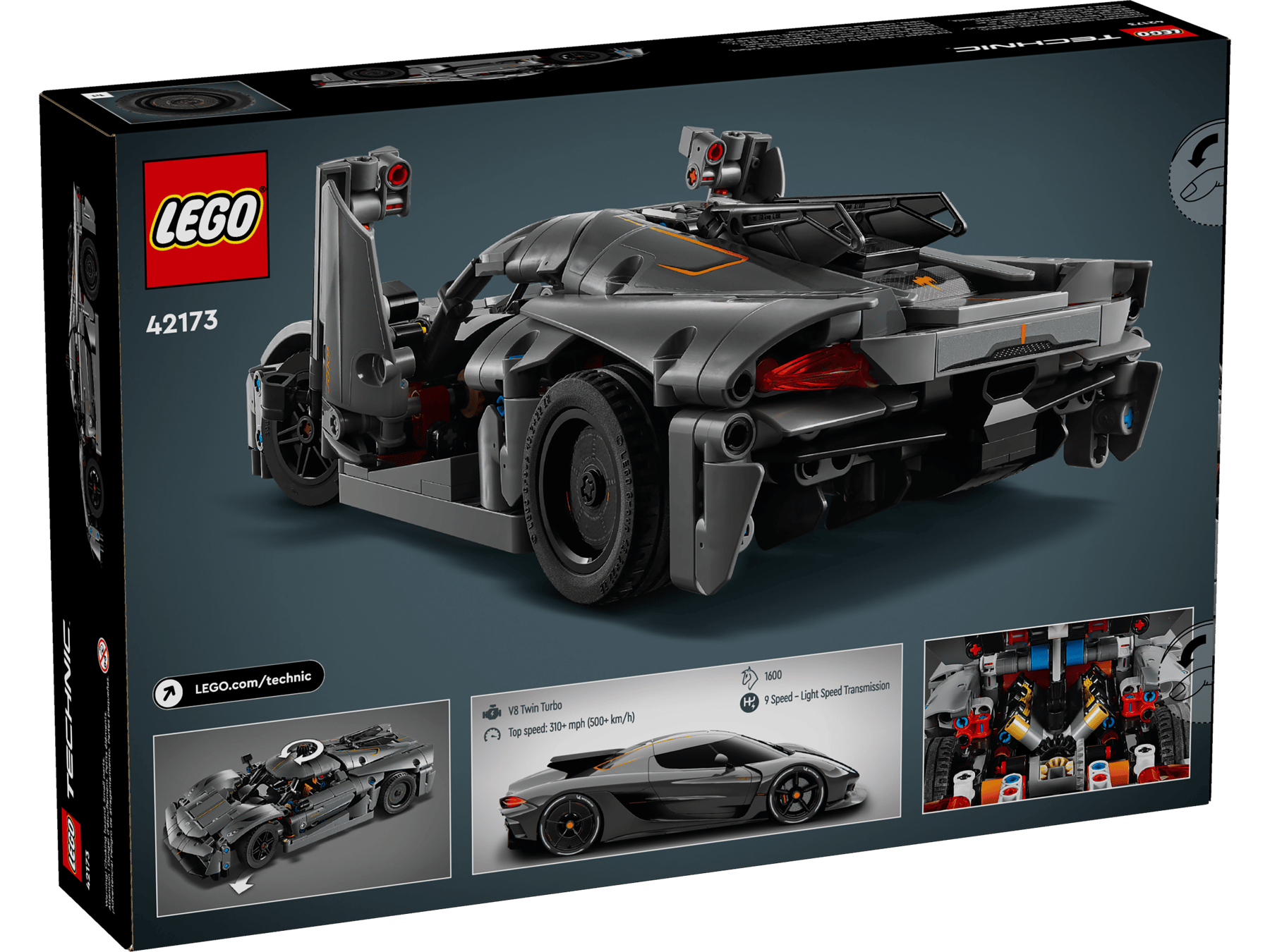 LEGO Technic 42173 Koenigsegg Jesko Absolut Grey Hypercar