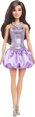 Barbie Fashionistas Doll #234 in Sequined Purple Dress, Brown Hair