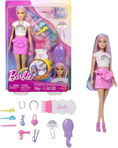 Rainbow Sparkle Hair Barbie Doll