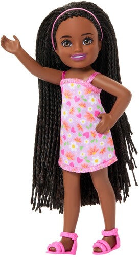Barbie Club Chelsea Ari Small Doll in Removable Flower-Print Dress & Shoes, Black