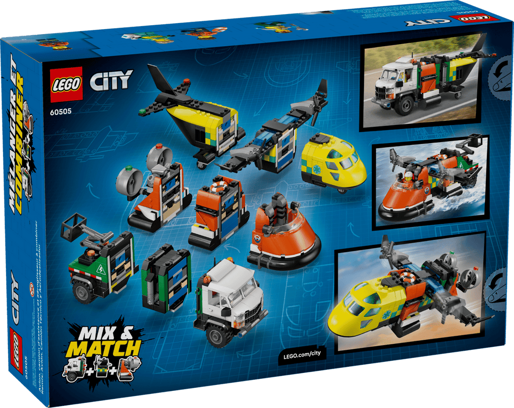 LEGO City 60505 Airplane, Service Truck & Hovercraft Remix