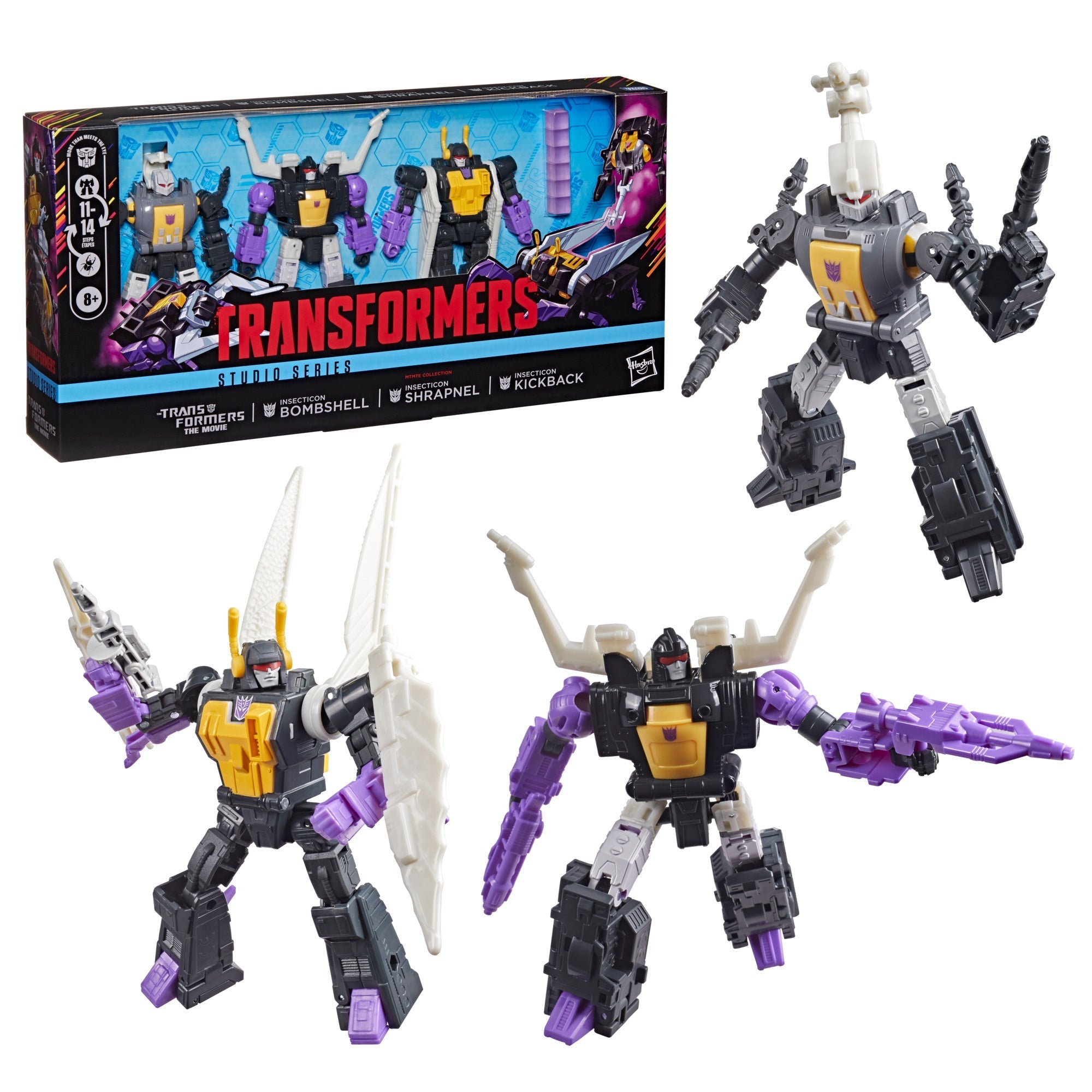 Transformers Studio Series The Transformers: The Movie MTMTE Collection Insecticon Bombshell, Insecticon Shrapnel & Insecticon Kickback