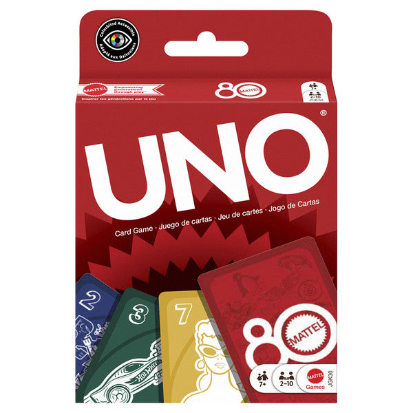 Uno Mattel 80th Anniversary Ruby Red Edition