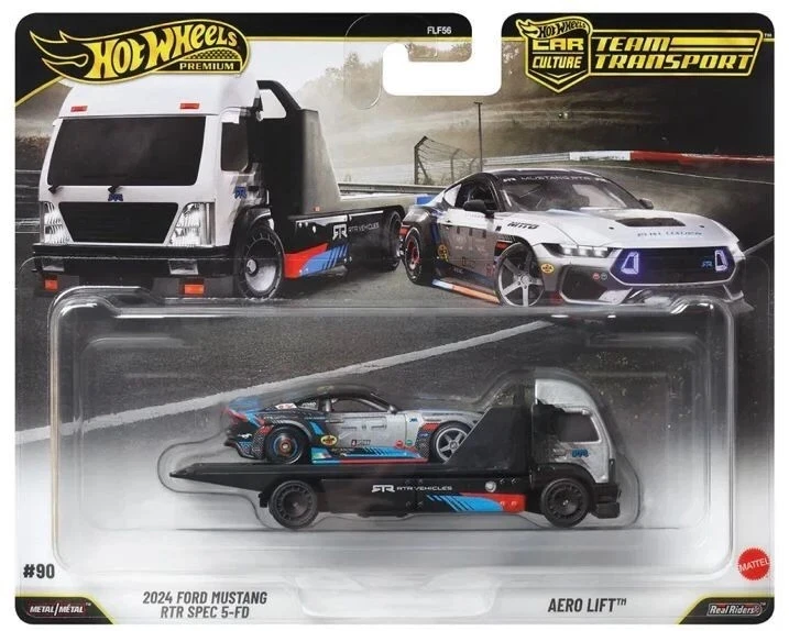 HWFLF56 Hot Wheels Premium Car Culture Team Transport  2024 Ford Mustang RTR Spec 5-FD Aero Lift
